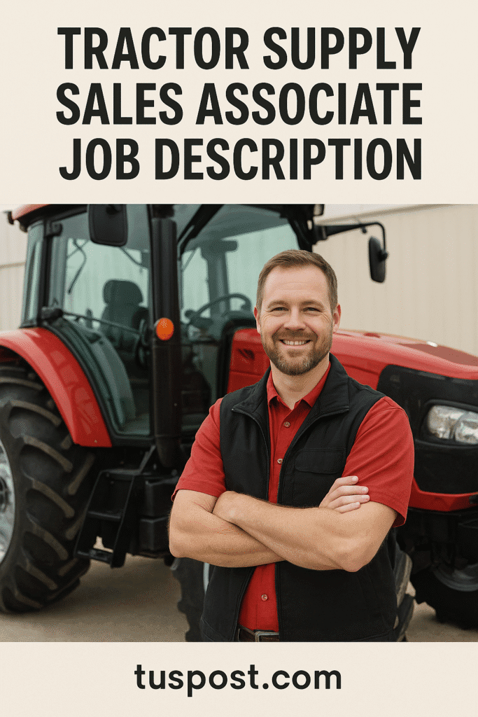 Tractor Supply sales associate job description with key duties